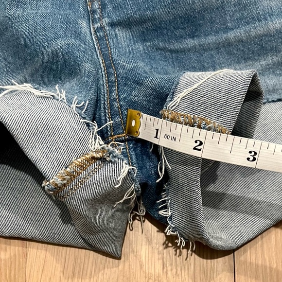 Madewell High Rise Denim Boyshorts Button Through Front Jean Shorts Blue Size 24 - Picture 14 of 16